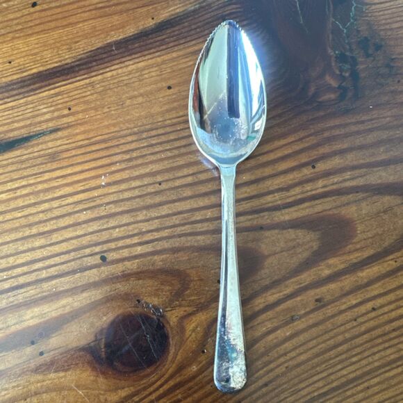 Vintage Sheffield England Silverplate 6 Grapefruit Spoons, 1 Sugar Spoon w/box - Picture 5 of 15